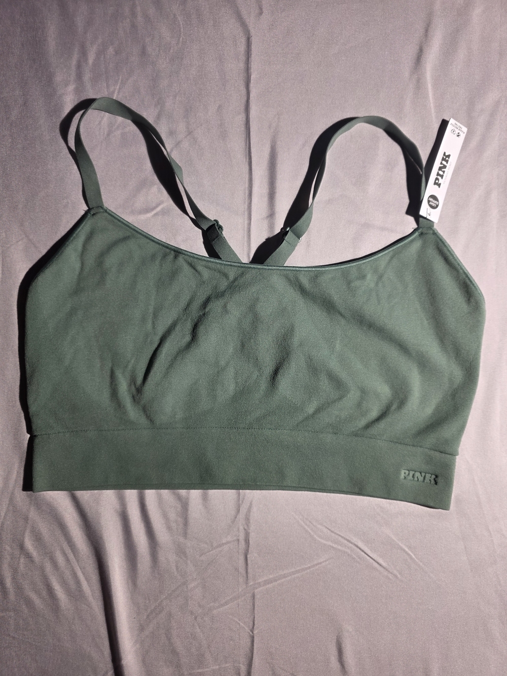 PINK Victoria's Secret Seamless Light-Support Sports Bra - Olive